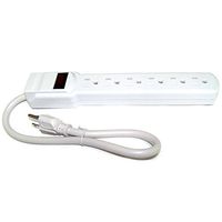 6 Outlet Power Strip Surge Protector New 110 V Circuit Breaker