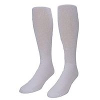 MDR Diabetic Over The Calf Length Crew Socks (12 Pair Pack) Seamless Cotton Blend Made in USA (White, 10-13)