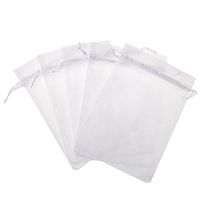 KUPOO Lot of 50 4" x 6"Drawstring Organza Pouch Strong Wedding Favor Gift Candy Bag (White)