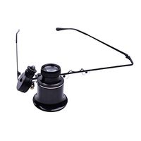 SPLY DTEM Magnifier Glasses-Type Magnifying Glass with Lamp High-time Clock Circuit Board Repair Antique Jewelry Identification Magnifying Glass Double Eye Monocular (Color : B.)