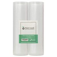 Nutri-Lock Vacuum Sealer Bags. 2 Rolls 11x50. Commercial Grade Bag Rolls. Nutri-lock Bags Work with Foodsaver. Perfect for Sous Vide.