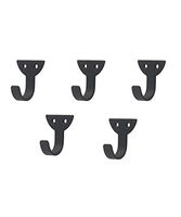 Vacally 5 Pack Iron Wall Hooks Towel Stands Office Strong Sticky Wall Hook Bathroom Toilet Kitchen Waterproof and Rust-Proof Metal Decorative Heavy Duty Hangers