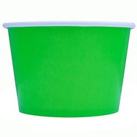 [100 Count] Green Paper Ice Cream Cups - 8 oz Disposable Dessert Containers Perfect For Yummy Treats! Frozen Dessert Supplies