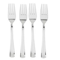 Case of Forks Wedding Plastic Silverware Disposable Silver Cutlery Premium
