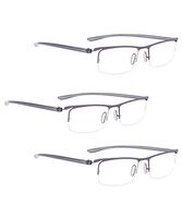 READING GLASSES 3 pack Half-Rim Readers (Gunmetal, 2.00)