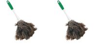 Libman Commercial 239 Handheld Feather Duster, Polypropylene and Sanoprene Handle, 13" Total Length, Green and White Handle (Pack of 6) (2-(Pack))
