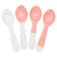 Frozen Dessert Supplies 3 Inch Mini Tasting Color Changing Spoons White to Orange - Colorful Plastic Spoons - Made in USA! 100 Count