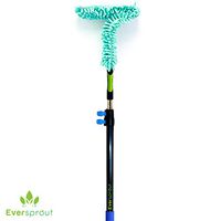 EVERSPROUT 8-to-20 Foot Flexible Microfiber Ceiling & Fan Duster (25+ Foot Reach) | Bendable to Clean Any Fan Blade | Removable & Washable Brush Head | 3-Stage Lightweight Aluminum Extension Pole