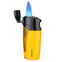 Cigar Torch Lighters 3 Jet Strong Flame Butane Refillbale Windproof High Quality Lighter with Punch [Gas Not Include]