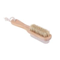 HEALLILY 2 in 1 Pumice Brush with Wood Handle Foot Exfoliator Brush Callus Remover Double Sided Foot Files to Remove Hard Skin