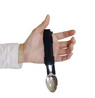 BIHIKI Spoon for Elderly, Universal Holder Strap for Elderly, Hand Cuff for Holding Cutlery,Adjustable Velcro Implement Holder for Weak Grip and Arthritis (2)