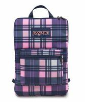 JanSport Superbreak Sleeve Backpack Pink Pansy Preston Plaid One Size