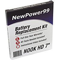 NewPower99 Battery Replacement Kit with Battery, Video Instructions and Tools for The Barnes and Noble Nook HD 7" Tablet