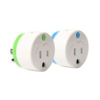 NEO Z-Wave Plus Smart Mini Power Plug Zwave Socket Zwave Outlet With Timing and Energy Monitoring Home Automation, Work with Wink, SmartThings, Vera, Fibaro & more, Green&Blue 2PK