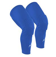 Nooz Compression Recovery Full Length Leg Sleeves Tights w/Calf Hex Padding for Men and Women - Royal Blue, X-Large (1 Pair)