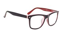 Stylish Reading Glasses Women Vintage Readers Men（Black/Red，+1.50）