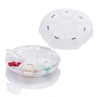 MERSOL 2 Pack Weekly Pill Organizer for Large Vitamins, Supplements, and Assorted Pills - Portable Case for Travel and Convenience, Set of 2 Cases Included for Morning and Evening/Night Reminder