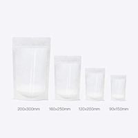 Stand Up Clear Silk Paper Zipper Mask Package Bags Self Seal Zip Lock Coffee Packing Pocket With Tear Notch Transparent Silk Poly Heat Seal Pack Pouch 20Pcs (White, 16x25CM(6.3"x9.84"))