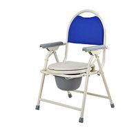 CHenXy Toilet Chair Commode Chair Foldable Mobile Bedside Toilet Home Hospital Simple Toilet, Suitable for The Elderly, Pregnant Women, People with Reduced Mobility &&& (Color : Blue+White)