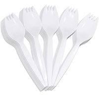 Plastic Disposable Sporks White Cutlery 115 Pk