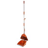 Broom and Dustpan With Long Handle Telescopic Up Extra Long Handle Multi-Function Soft Brush Broom And Dustpan Magic Non-Slip Handle Broom Set Office Schools Room Garden Cleaning Tools