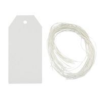 Wrapables 50 Gift Tags/Kraft Hang Tags with Free Cut Strings for Gifts, Crafts & Price Tags - White Original Tag