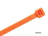 4" Color Cable Ties, 18 lb. Test, (100 Pack - All One Color) (Orange)