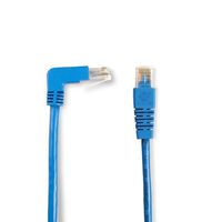 SpaceGAIN CAT5e 100-MHz Angled Patch Cable (UTP), 90 degree Down-180 degree Straight, Blue, 15-ft. (4.5-m)