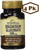 Magnesium Gluconate 500 Mg 90 Tb - From Windmill Pack of 4