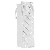 Hammont Diamond Gift Bags Set - Unique Design with Durable Ribbon Handles Present Bags - Best for Birthday, Wedding and Party Favors | White, 14”x 4”x 4” (12 Pack)