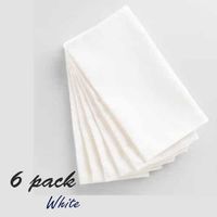 JB Linen Egyptian Cotton 600-Thread-Count 6-Piece Dinner Napkins 12" x 12" Color White Solid (Set Contains Half Dozen Napkins)