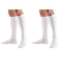 Truform 1913, Diabetic Compression Socks, 8-15 mmHg, Knee High, Cushion Foot, White, Large (Pack of 2)