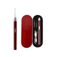 YXMxxm Ear Wax Cleaner for Adults Kids - USB Charging LED Flashlight Ear Wax Remover Tools -Cleaning Ear Care Tool,Red