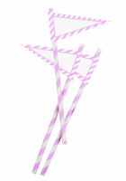 Party Partners Design 12 Count Retro Paper Straws with Banners, Pink