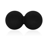 Double Massage Ball，Silicone Stress Ball Lacrosse Ball, Yoga Gymnastics Bodybuilding Peanut Ball for Muscle Relax, Deep Tissue Massage Tool for Back,Foot,Neck Haunch (Black)
