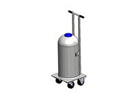 FWF DEWAR Cylinder CART Holds 1 NITROGEN Cylinder Diameter 11.5" Made in USA