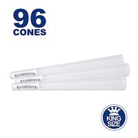 Elements 96 King Size Rice Cones - W Gallery Box - Ultra Thin 109mm Pre Rolled Cones, 26mm Filter Tips, Natural White Unbleached Unrefined Rolling Papers, Bulk Pack Bundle, Compare RAW 110mm KS
