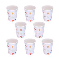 8pcs/Pack 270ml Printed Disposable Paper Cups Colorful Printing Party Cups for Water Juice Coffee Tea
