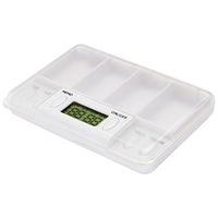 Aexit Digital Time Medication Aids Display Pill Box Medicine Storage Container Reminder Case 8 Alarm Pill Dispensers & Reminders 2 Day