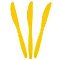JF World Sunshine Yellow Premium Plastic Knives 48ct