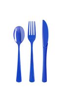 Exquisite 150 Pack Dark Blue Plastic Utensils Heavy Duty Cutlery Set 50 Plastic Forks 50 Plastic Spoons 50 Plastic Knives Perfect Plastic Silverware Party Pack Set for all occasions