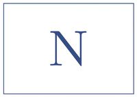 Entertaining with Caspari Embossed Navy Initial-N Blank Notecards, Box of 8