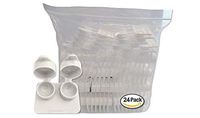 Amcon Contact Lenses Cases Flat Ribbed Extra Deep Well - White, 24 Pack