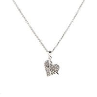Love Heart Arrow Design Charms Pendant Necklace Full Rhinestone Necklace Woman Pretty Cute For gift Simple Cheap Elegant Fashionable Womens Accessory Daily
