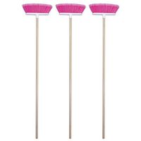 The Original Soft Sweep Magnetic Action Fuchsia Broom with Natural Finish Wood Handles (2 Fuchsia Brooms)