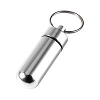 Portable Pill Box WaterProof Mini Keychain Travel Tablet Storage Case Medicine Perfume Container Silver