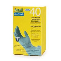 Ansell Nitri-Touch Powder Free Latex Free Disposable Gloves, One Size 40 ea