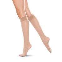 Therafirm LIGHT Women's Knee High Support Stockings - 10-15mmHg Compression Nylons (Natural, Large)