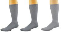 Sierra Socks Diabetic Arthritic Men Crew Cushioned Sole Smooth Toe 3 Pair Pack (Sock Size 10-13, Shoe Size 6-12, Gray)