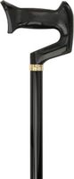 Black Adjustable Orthopedic Handle Walking Cane with Collar